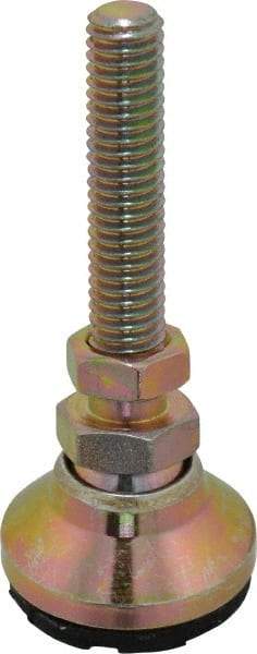 Gibraltar - 3/8-16 Bolt Thread, Studded Pivotal Stud Mount Leveling Pad & Mount - 300 Max Lb Capacity, 1-1/4" Base Diam - Benchmark Tooling