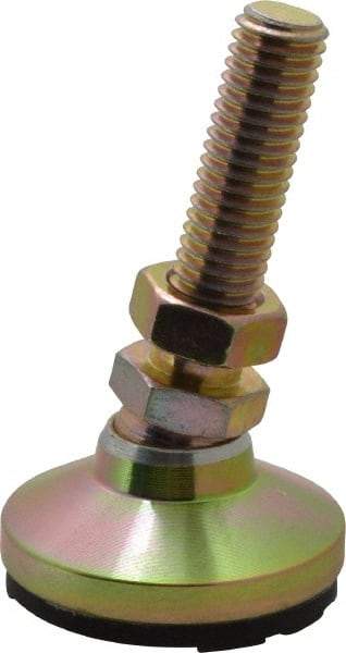 Gibraltar - 1/2-13 Bolt Thread, Studded Pivotal Stud Mount Leveling Pad & Mount - 700 Max Lb Capacity, 1-7/8" Base Diam - Benchmark Tooling