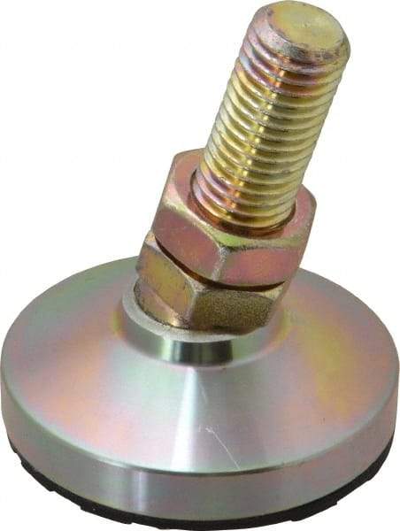 Gibraltar - 3/4-10 Bolt Thread, Studded Pivotal Stud Mount Leveling Pad & Mount - 1,800 Max Lb Capacity, 3" Base Diam - Benchmark Tooling