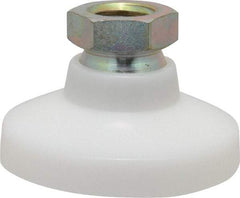 Gibraltar - 700 Lb Capacity, 1/2-13 Thread, 1-1/8" OAL, Steel Stud, Tapped Pivotal Socket Mount Leveling Mount - 1-7/8" Base Diam, Steel Pad, 3/4" Hex - Benchmark Tooling
