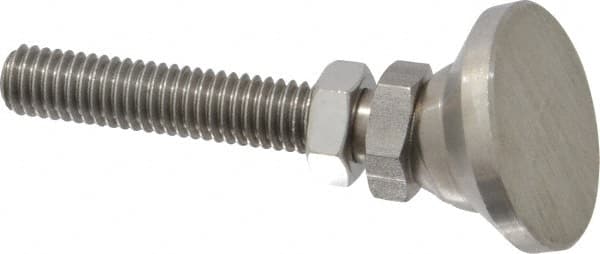 Gibraltar - 3/8-16 Bolt Thread, Studded Pivotal Stud Mount Leveling Pad & Mount - 3,750 Max Lb Capacity, 1-1/4" Base Diam - Benchmark Tooling