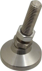 Gibraltar - 1/2-13 Bolt Thread, Studded Pivotal Stud Mount Leveling Pad & Mount - 5,000 Max Lb Capacity, 1-7/8" Base Diam - Benchmark Tooling