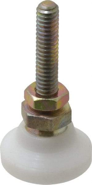 Gibraltar - 1/4-20 Bolt Thread, Studded Pivotal Stud Mount Leveling Pad & Mount - 200 Max Lb Capacity, 1" Base Diam - Benchmark Tooling