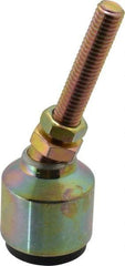 Gibraltar - 50 Lb Capacity, 3/8-16 Thread, 3-1/2" OAL, Zinc Stud, Studded Socket Mount Leveling Mount - 2" Stud Length, 1-1/4" Base Diam, Zinc Pad, 5/8" Hex - Benchmark Tooling