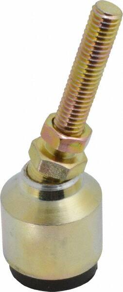 Gibraltar - 100 Lb Capacity, 3/8-16 Thread, 3-1/2" OAL, Zinc Stud, Studded Socket Mount Leveling Mount - 2" Stud Length, 1-1/4" Base Diam, Zinc Pad, 5/8" Hex - Benchmark Tooling