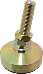 Gibraltar - 1180 Lb Capacity, 1-8 Thread, 6" OAL, Zinc Stud, Studded Socket Mount Leveling Mount - 3-1/2" Stud Length, 4" Base Diam, Zinc Pad, 1-3/8" Hex - Benchmark Tooling