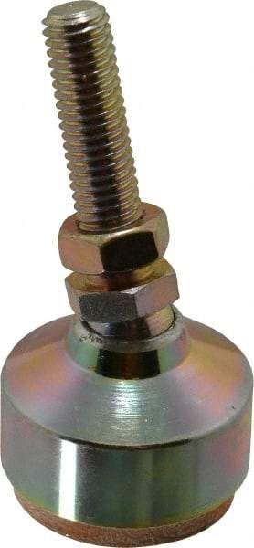 Gibraltar - 2400 Lb Capacity, 1/2-13 Thread, 3-3/4" OAL, Zinc Stud, Studded Socket Mount Leveling Mount - 2" Stud Length, 1-7/8" Base Diam, Zinc Pad, 3/4" Hex - Benchmark Tooling