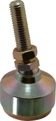Gibraltar - 2400 Lb Capacity, 1/2-13 Thread, 3-3/4" OAL, Zinc Stud, Studded Socket Mount Leveling Mount - 2" Stud Length, 1-7/8" Base Diam, Zinc Pad, 3/4" Hex - Benchmark Tooling
