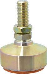 Gibraltar - 6500 Lb Capacity, 3/4-10 Thread, 4-1/8" OAL, Zinc Stud, Studded Socket Mount Leveling Mount - 2" Stud Length, 3" Base Diam, Zinc Pad, 1-1/16" Hex - Benchmark Tooling