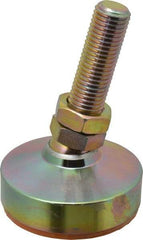 Gibraltar - 11800 Lb Capacity, 1-8 Thread, 6" OAL, Zinc Stud, Studded Socket Mount Leveling Mount - 3-1/2" Stud Length, 4" Base Diam, Zinc Pad, 1-3/8" Hex - Benchmark Tooling