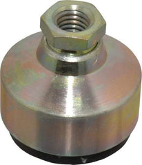 Gibraltar - 120 Lb Capacity, 1/2-13 Thread, 1-3/4" OAL, Zinc Stud, Tapped Socket Mount Leveling Pad - 1-7/8" Base Diam, Zinc Pad, 3/4" Hex - Benchmark Tooling