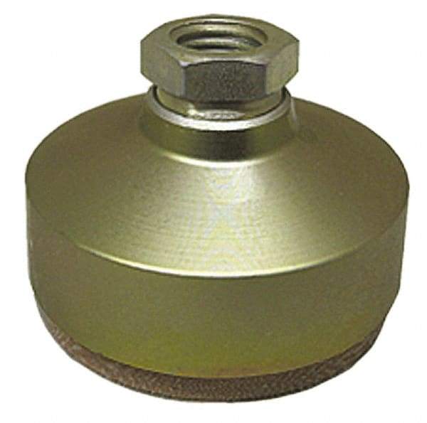 Gibraltar - 325 Lb Capacity, 3/4-10 Thread, 2-1/8" OAL, Zinc Stud, Tapped Socket Mount Leveling Pad - 3" Base Diam, Zinc Pad, 1-1/16" Hex - Benchmark Tooling