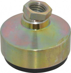 Gibraltar - 440 Lb Capacity, 5/8-11 Thread, 1-7/8" OAL, Zinc Stud, Tapped Socket Mount Leveling Pad - 2-1/2" Base Diam, Zinc Pad, 7/8" Hex - Benchmark Tooling