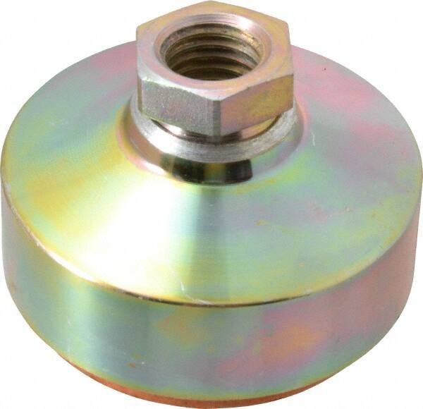 Gibraltar - 6500 Lb Capacity, 3/4-10 Thread, 2-1/8" OAL, Zinc Stud, Tapped Socket Mount Leveling Pad - 3" Base Diam, Zinc Pad, 1-1/16" Hex - Benchmark Tooling