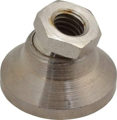 Gibraltar - 3750 Lb Capacity, 3/8-16 Thread, 7/8" OAL, Steel Stud, Tapped Pivotal Socket Mount Leveling Mount - 1-1/4" Base Diam, Steel Pad, 5/8" Hex - Benchmark Tooling