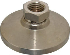 Gibraltar - 20000 Lb Capacity, 1-8 Thread, 1-7/8" OAL, Steel Stud, Tapped Pivotal Socket Mount Leveling Mount - 4" Base Diam, Steel Pad, 1-3/8" Hex - Benchmark Tooling