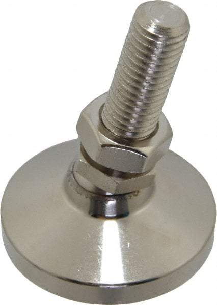 Gibraltar - 5/8-11 Bolt Thread, Studded Pivotal Stud Mount Leveling Pad & Mount - 6,000 Max Lb Capacity, 2-1/2" Base Diam - Benchmark Tooling