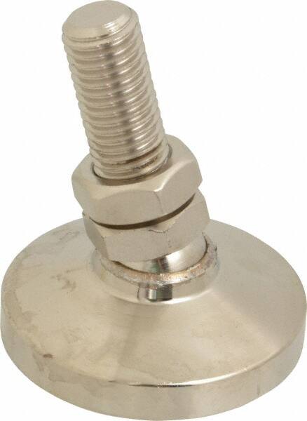 Gibraltar - 3/4-10 Bolt Thread, Studded Pivotal Stud Mount Leveling Pad & Mount - 7,400 Max Lb Capacity, 3" Base Diam - Benchmark Tooling