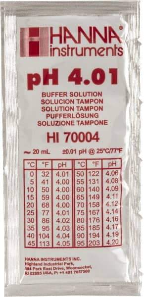 Hanna Instruments - 4.01% pH Range Buffer Pouch - 20 ml Pouches - Benchmark Tooling