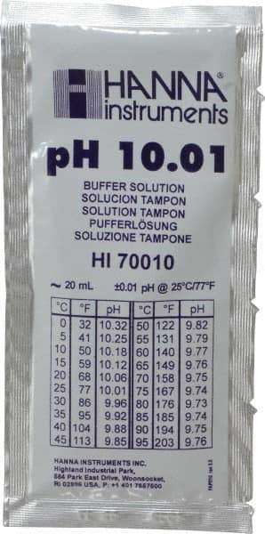 Hanna Instruments - 10.01% pH Range Buffer Pouch - 20 ml Pouches - Benchmark Tooling