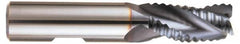 Kennametal - 1" Diam, Fine Pitch, 2-1/4" LOC, 3 Flute Solid Carbide Roughing Square End Mill - Uncoated, 5" OAL, 1" Shank Diam, Single End, Centercutting, 37° Helix - Benchmark Tooling