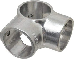 Hollaender - 1-1/2" Pipe, Side Outlet Tee-E, Aluminum Alloy Tee Pipe Rail Fitting - Bright Finish - Benchmark Tooling