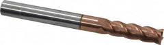 ProMax - 1/4", 3/4" LOC, 1/4" Shank Diam, 2-1/2" OAL, 4 Flute, Solid Carbide Square End Mill - Single End, TiCN Finish, Spiral Flute, 40° Helix, Right Hand Cut, Right Hand Flute, Series 111 - Benchmark Tooling