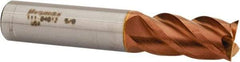 ProMax - 5/8", 1-1/4" LOC, 5/8" Shank Diam, 3-1/2" OAL, 4 Flute, Solid Carbide Square End Mill - Single End, TiCN Finish, Spiral Flute, 40° Helix, Right Hand Cut, Right Hand Flute, Series 111 - Benchmark Tooling