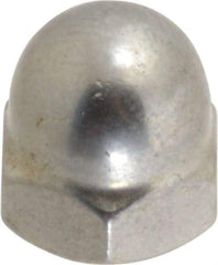 Value Collection - #10-32 UNF, 3/8" Width Across Flats, Uncoated, Stainless Steel Acorn Nut - 25/64" Overall Height, Grade 18-8 - Benchmark Tooling