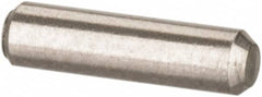 Value Collection - 1/16" Diam x 1/4" Pin Length 316 Stainless Steel Standard Dowel Pin - Bright Finish, 2 Beveled End - Benchmark Tooling