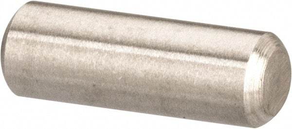 Value Collection - 1/8" Diam x 3/8" Pin Length 316 Stainless Steel Standard Dowel Pin - Bright Finish, 2 Beveled End - Benchmark Tooling