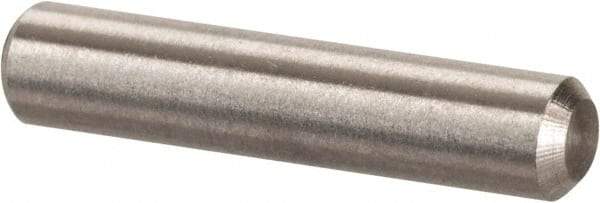 Value Collection - 1/8" Diam x 5/8" Pin Length 316 Stainless Steel Standard Dowel Pin - Bright Finish, 2 Beveled End - Benchmark Tooling