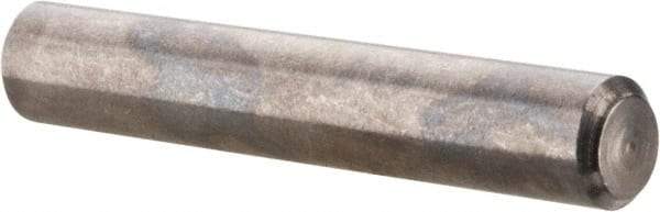 Value Collection - 1/8" Diam x 3/4" Pin Length 316 Stainless Steel Standard Dowel Pin - Bright Finish, 2 Beveled End - Benchmark Tooling