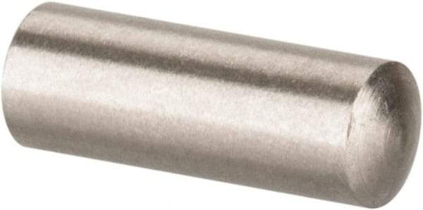 Value Collection - 3mm Diam x 8mm Pin Length 316 Stainless Steel Standard Dowel Pin - Bright Finish, 1 Rounded End - Benchmark Tooling