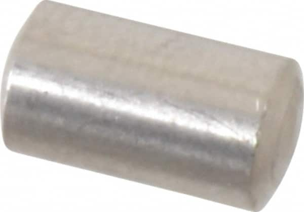 Value Collection - 5mm Diam x 8mm Pin Length 316 Stainless Steel Standard Dowel Pin - Bright Finish, 1 Rounded End - Benchmark Tooling