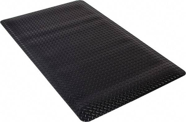 PRO-SAFE - 5' Long x 3' Wide, Dry Environment, Anti-Fatigue Matting - Black, Vinyl with Vinyl Sponge Base, Beveled on 4 Sides - Benchmark Tooling