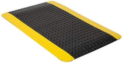 PRO-SAFE - 4' Long x 2' Wide, Dry Environment, Anti-Fatigue Matting - Black & Yellow, Vinyl with Vinyl Sponge Base, Beveled on 4 Sides - Benchmark Tooling