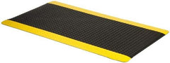 PRO-SAFE - 5' Long x 3' Wide, Dry Environment, Anti-Fatigue Matting - Black with Yellow Borders, Vinyl with Vinyl Sponge Base, Beveled on 4 Sides - Benchmark Tooling