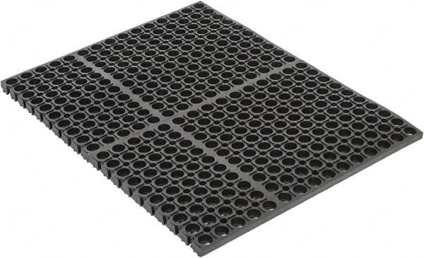 PRO-SAFE - 2' Long, Dry/Wet Environment, Anti-Fatigue Matting - Black, SBR Rubber with Rubber Base - Benchmark Tooling