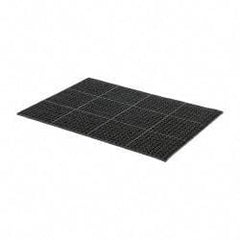 PRO-SAFE - 4' Long x 3' Wide, Dry/Wet Environment, Anti-Fatigue Matting - Black, SBR Rubber with Rubber Base - Benchmark Tooling