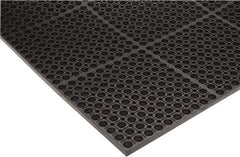 PRO-SAFE - 5' Long x 3' Wide, Dry/Wet Environment, Anti-Fatigue Matting - Black, SBR Rubber with Rubber Base - Benchmark Tooling