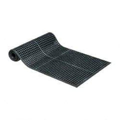 PRO-SAFE - 10' Long x 3' Wide, Dry/Wet Environment, Anti-Fatigue Matting - Black, Natural Rubber with Rubber Base - Benchmark Tooling