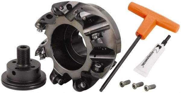 Kennametal - 8" Cut Diam, 12.7mm Max Depth, 2-1/2" Arbor Hole, 8 Inserts, RCGT 86... Insert Style, Indexable Copy Face Mill - BMD800 Cutter Style, 8,500 Max RPM, 2-1/2 High, Series KSRM - Benchmark Tooling