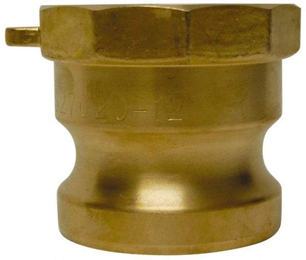 EVER-TITE Coupling Products - 2-1/2" Brass Cam & Groove Suction & Discharge Hose Male Adapter Female NPT Thread - Part A, 2-1/2" Thread, 250 Max psi - Benchmark Tooling