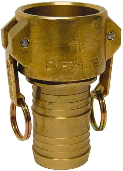 EVER-TITE Coupling Products - 2-1/2" Brass Cam & Groove Suction & Discharge Hose Female Coupler Hose Shank - Part C, 250 Max psi - Benchmark Tooling