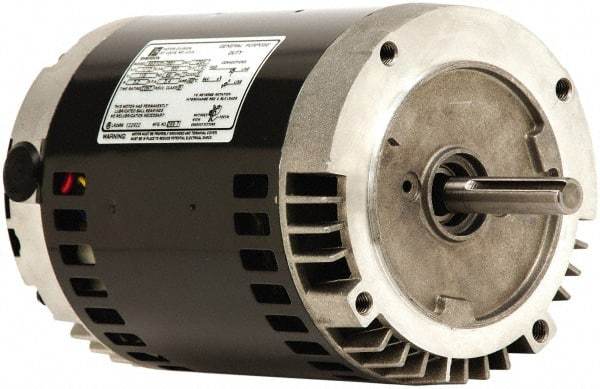 US Motors - 1-1/2 Max hp, 1,800 Max RPM, Single Cap Start Electric AC DC Motor - 115/208-230 V Input, Single Phase, 56C Frame, 5/8" Shaft Diam, C-Face Mount, ODP Enclosure - Benchmark Tooling