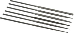 PFERD - 6 Piece Needle Pattern File Set - 5-1/2" Long, 2 Coarseness, Set Includes Flat, Hand, Three Square, Round, Half Round, Square - Benchmark Tooling