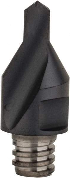 Iscar - MM ECS Grade IC908 Carbide Center Drill Milling Tip Insert - TiAlN Finish, 1 Flute, 4.12mm Cutting Diam, 19mm Extension - Benchmark Tooling