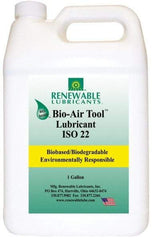 Renewable Lubricants - 1 Gal Bottle, ISO 22, Air Tool Oil - -40°F to 420°, 22.4 Viscosity (cSt) at 40°C, 4.9 Viscosity (cSt) at 100°C, Series Bio-Air - Benchmark Tooling