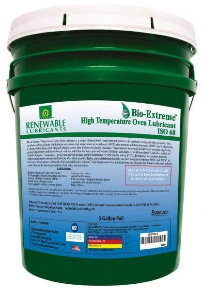 Renewable Lubricants - 5 Gal Pail Synthetic/Graphite Lubricant - White, -28°F to 2,000°F, Food Grade - Benchmark Tooling